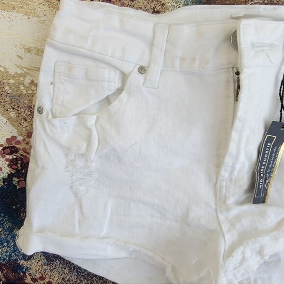 Women's Size 4 Refuge Short Shorts Stretch Denim Mid Rise Opticwhite NEW - Picture 2 of 11